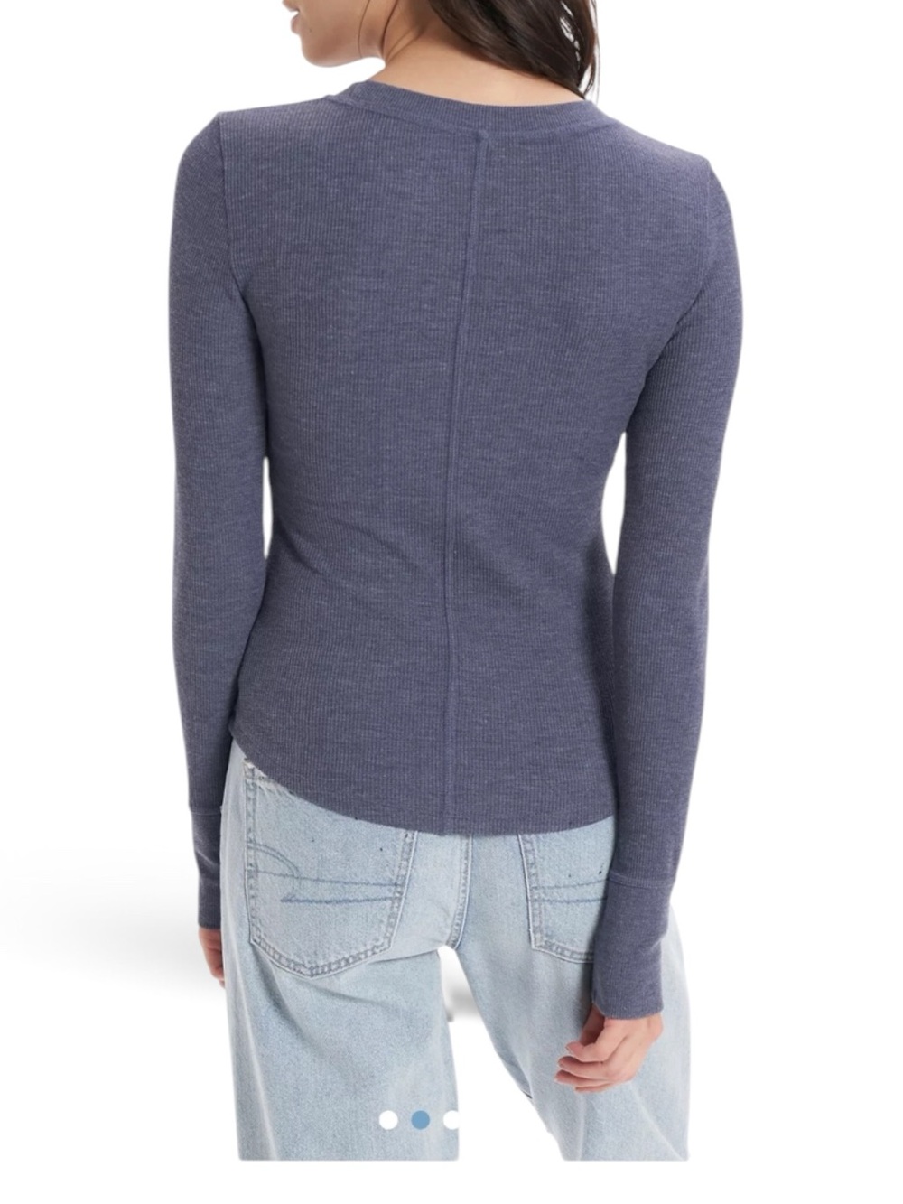 Vintage American Eagle Heather Blue Après Ski Thermal Long-Sleeve Tee | M - Picture 4 of 9